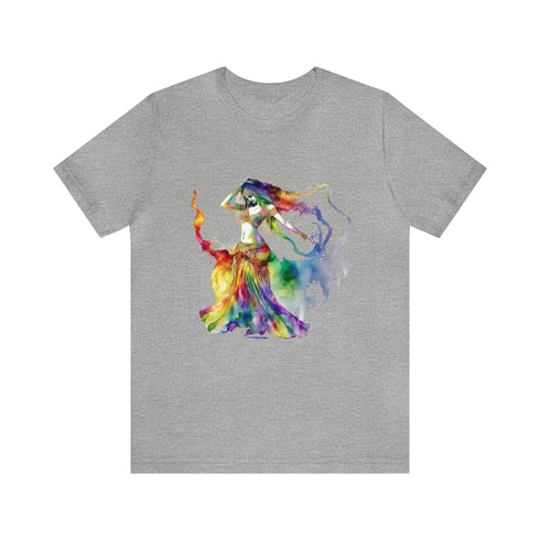 Rainbow Belly Dancer in Motion - Short Sleeve Tee Athletic Heather